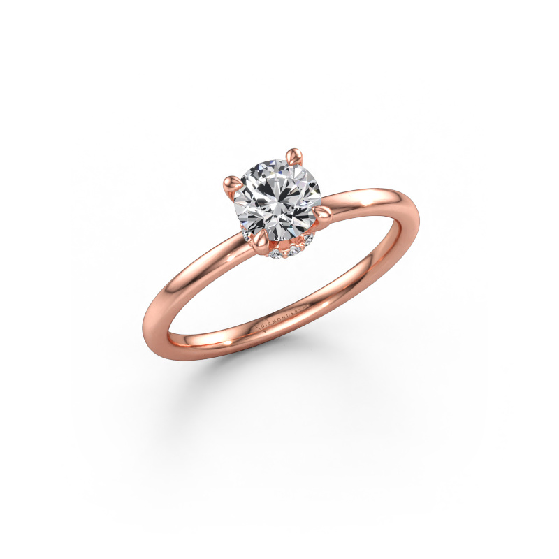 Immagine di Anello di fidanzamento Crystal RND 3 585 oro rosa Zirconia cubica 5.5 mm