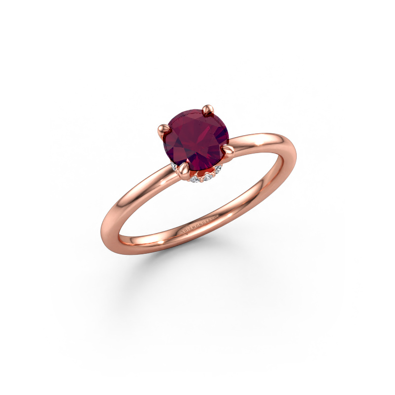 Immagine di Anello di fidanzamento Crystal RND 3 585 oro rosa Rodolite 5.5 mm