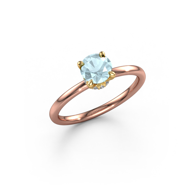 Bild von Verlobungsring Crystal RND 3 585 Roségold Aquamarin 5.5 mm