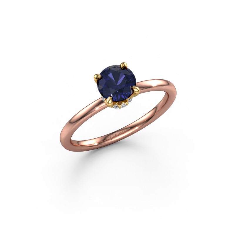 Image of Engagement ring Crystal RND 3 585 rose gold Sapphire 5.5 mm
