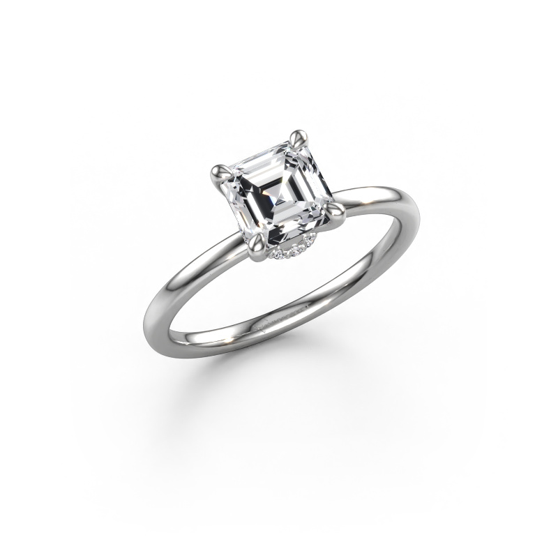 Image of Engagement ring Crystal ASSC 3 585 white gold Lab-grown diamond 1.32 crt