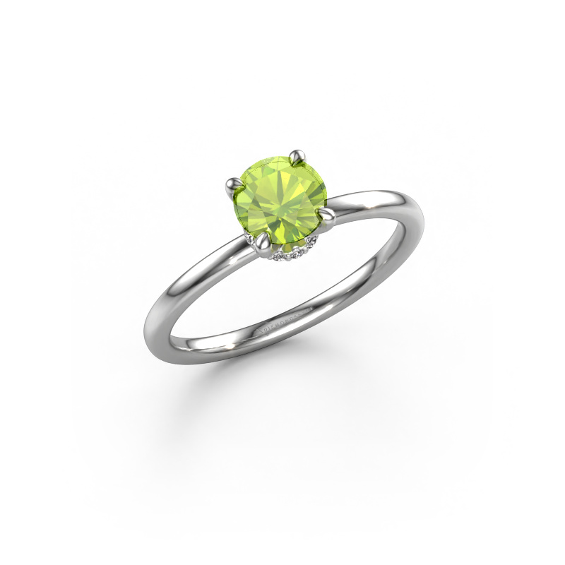 Bild von Verlobungsring Crystal RND 3 950 Platin Peridot 5.5 mm