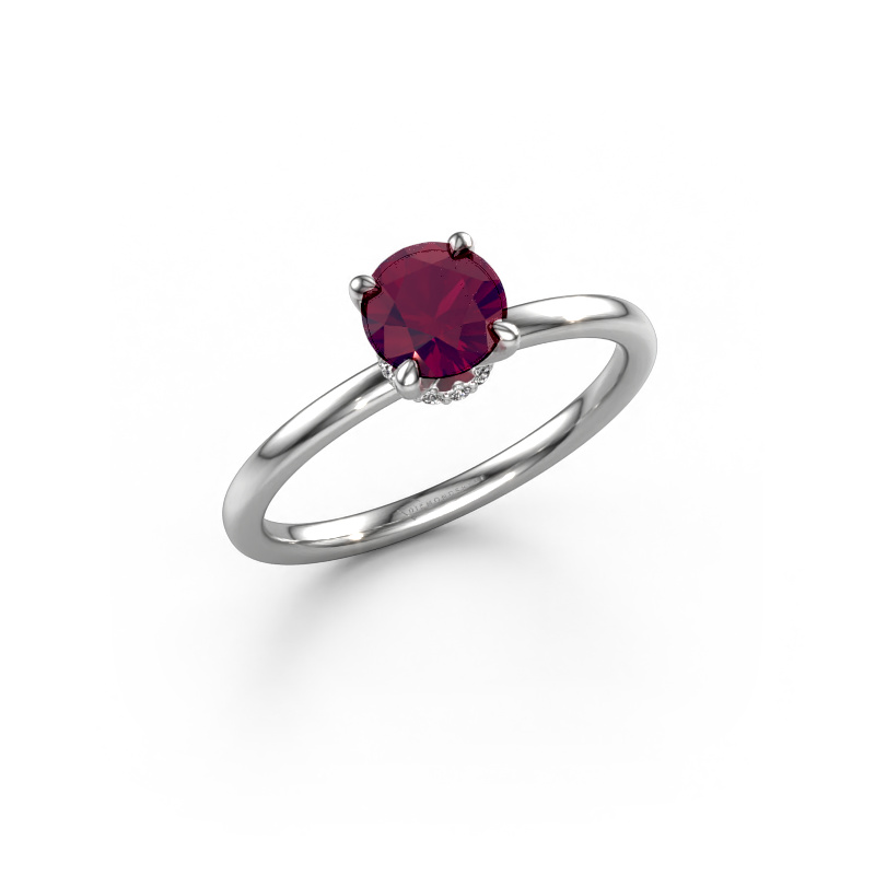 Image of Engagement ring Crystal RND 3 950 platinum Rhodolite 5.5 mm