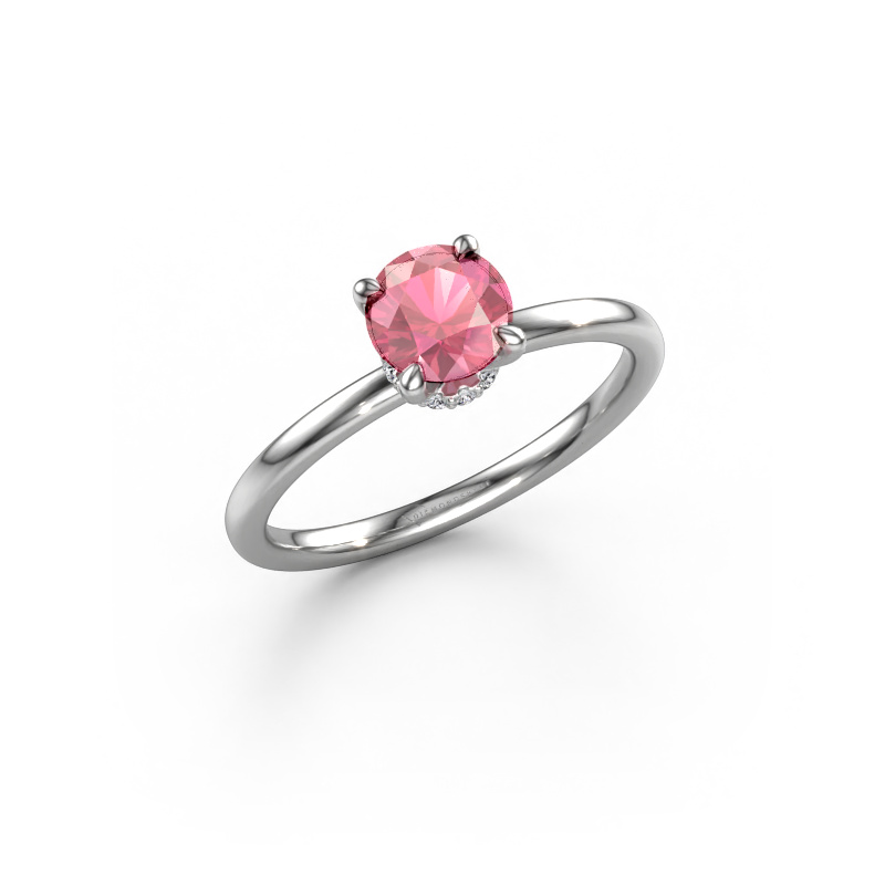 Bild von Verlobungsring Crystal RND 3 950 Platin Turmalin rosa 5.5 mm