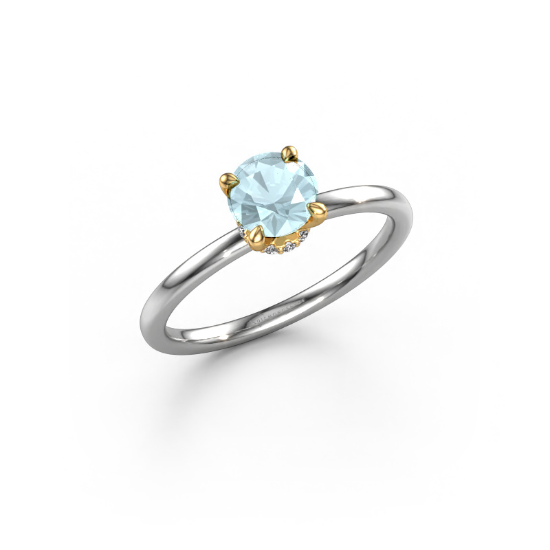 Image of Engagement ring Crystal RND 3 585 white gold Aquamarine 5.5 mm