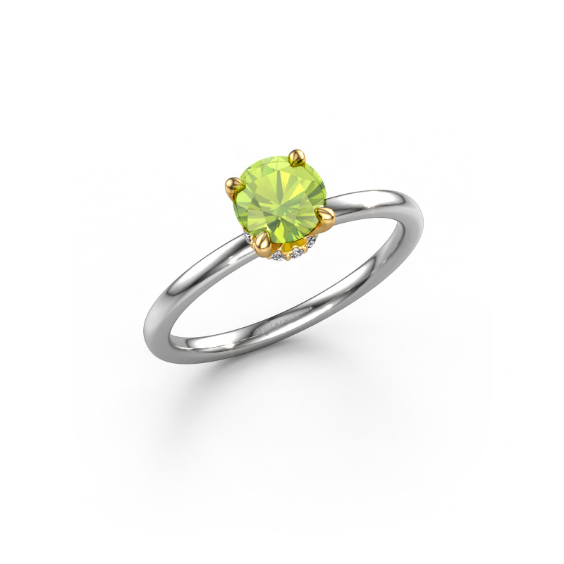 Bild von Verlobungsring Crystal RND 3 585 Weißgold Peridot 5.5 mm