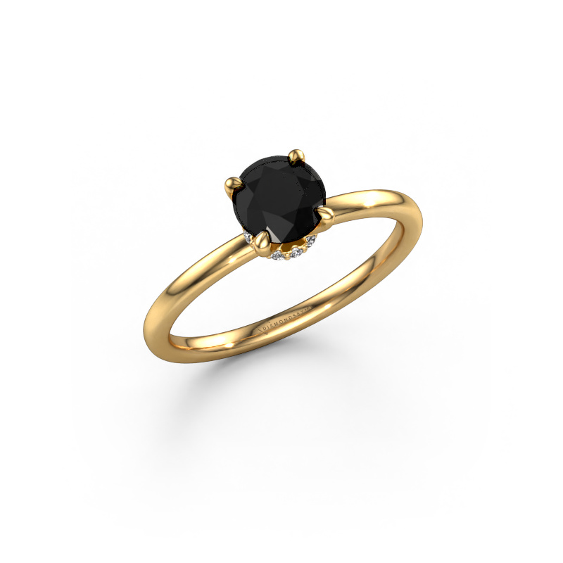 Bild von Verlobungsring Crystal RND 3 585 Gold Schwarz Diamant 0.85 crt