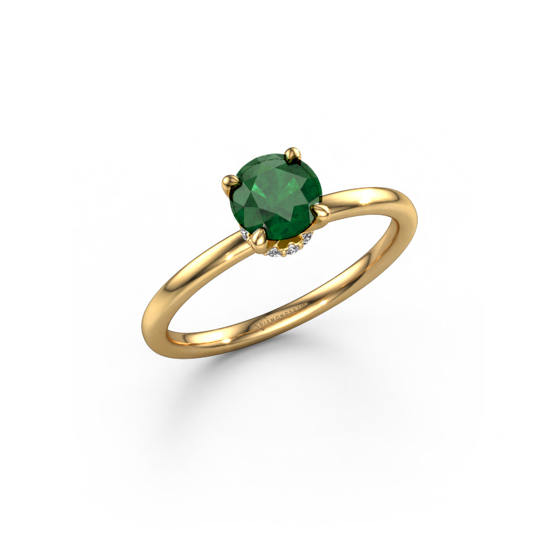 Image of Engagement ring Crystal RND 3 585 gold Emerald 5.5 mm