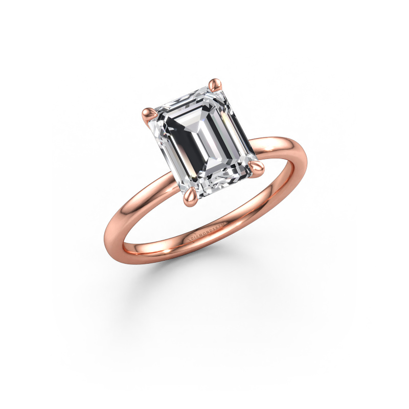 Immagine di Anello di fidanzamento Crystal EME 3 585 oro rosa Diamante lab grown 2.59 crt