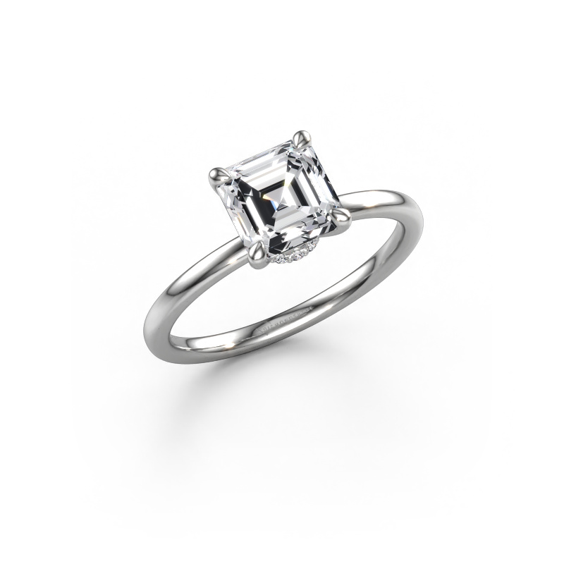 Image of Engagement ring Crystal ASSC 3 585 white gold Lab grown diamond 1.58 crt
