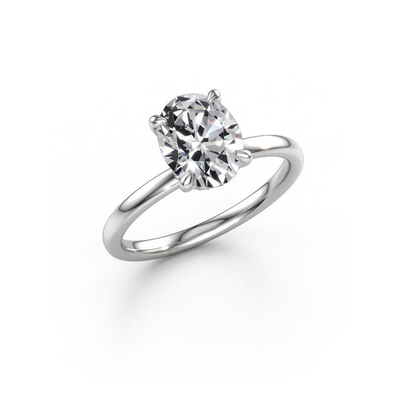 Immagine di Anello di fidanzamento Crystal OVL 3 950 platino Diamante lab grown 1.88 crt