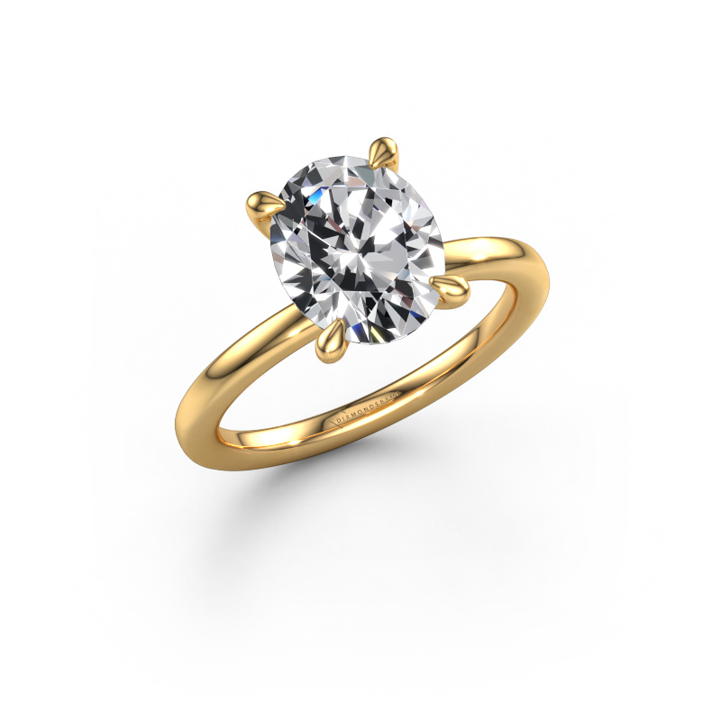 Image of Engagement ring Crystal OVL 3 585 gold Lab grown diamond 2.78 crt