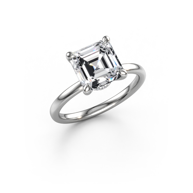 Image of Engagement ring Crystal ASSC 3 585 white gold Lab grown diamond 3.09 crt