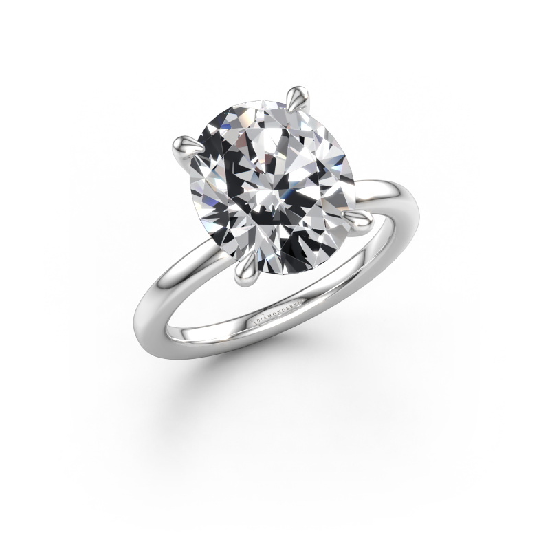 Immagine di Anello di fidanzamento Crystal OVL 3 950 platino Diamante lab grown 5.14 crt