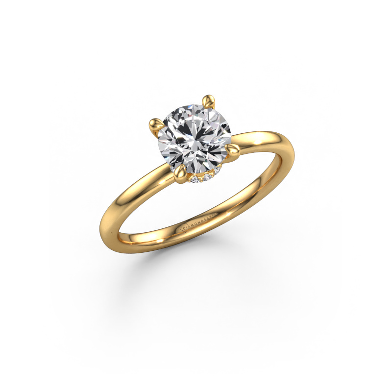 Image of Engagement ring Crystal RND 3 585 gold Diamond 1.08 crt