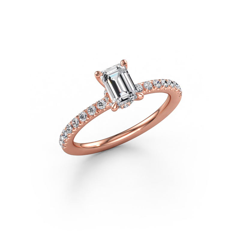 Immagine di Anello di fidanzamento Crystal EME 4 585 oro rosa Diamante lab grown 1.00 crt