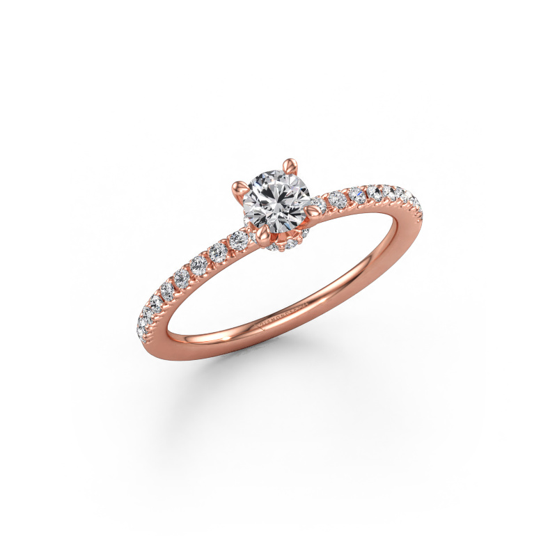 Immagine di Anello di fidanzamento Crystal rnd 4 585 oro rosa Diamante 0.48 crt