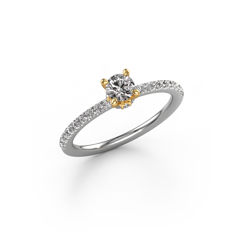 Image of Engagement ring Crystal rnd 4 585 white gold Diamond 0.48 crt