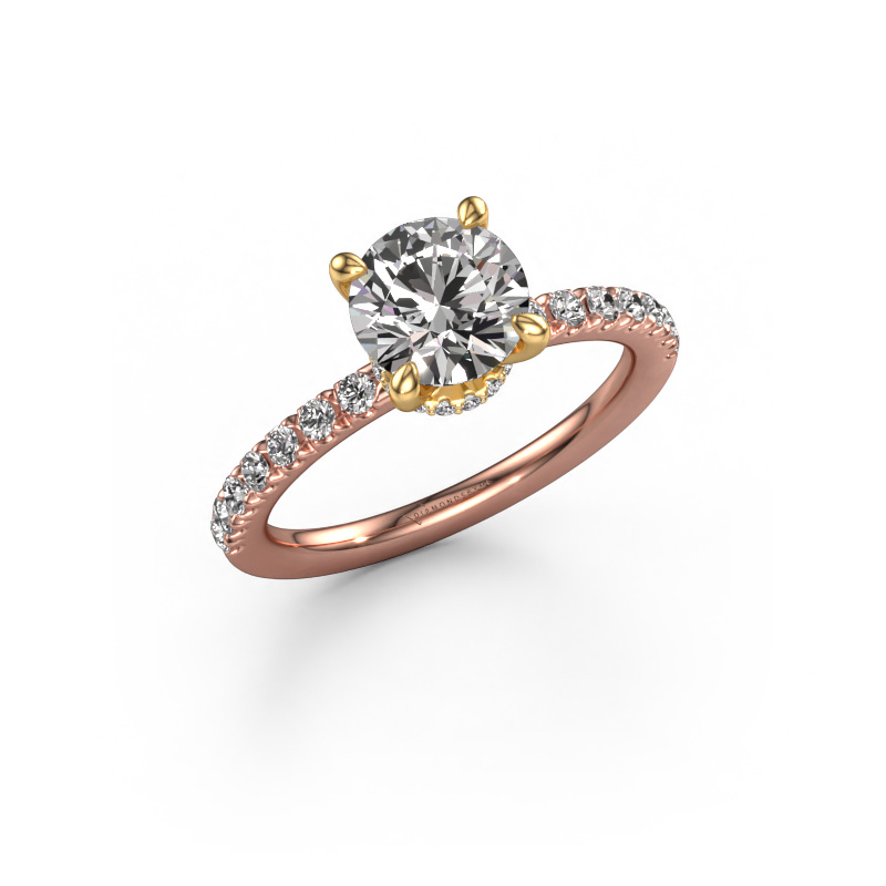 Bild von Verlobungsring Crystal rnd 4 585 Roségold Zirkonia 7 mm