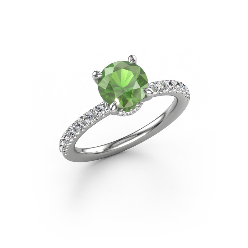 Image de Bague de fiançailles Crystal rnd 4 950 platine Vert tourmaline 7 mm