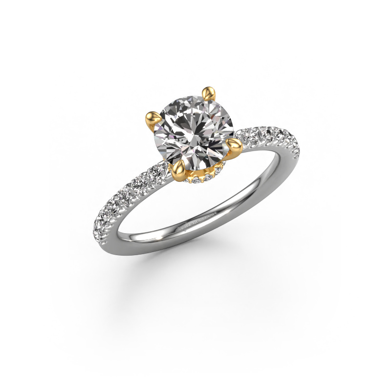 Bild von Verlobungsring Crystal rnd 4 585 Weißgold Zirkonia 7 mm