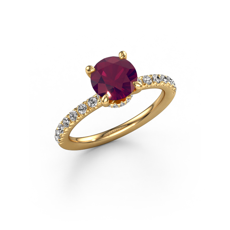 Bild von Verlobungsring Crystal rnd 4 585 Gold Rhodolit 7 mm
