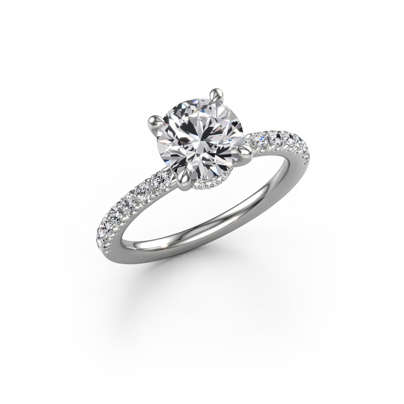 Image of Engagement ring Crystal rnd 4 950 platinum Lab grown diamond 1.87 crt