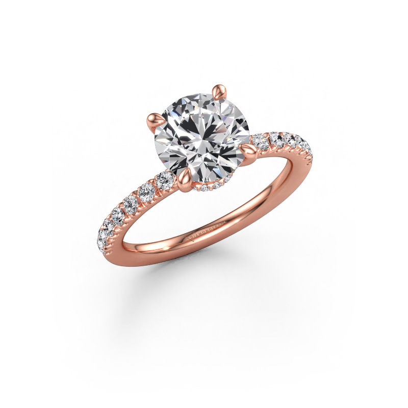 Immagine di Anello di fidanzamento Crystal rnd 4 585 oro rosa Diamante lab grown 2.37 crt