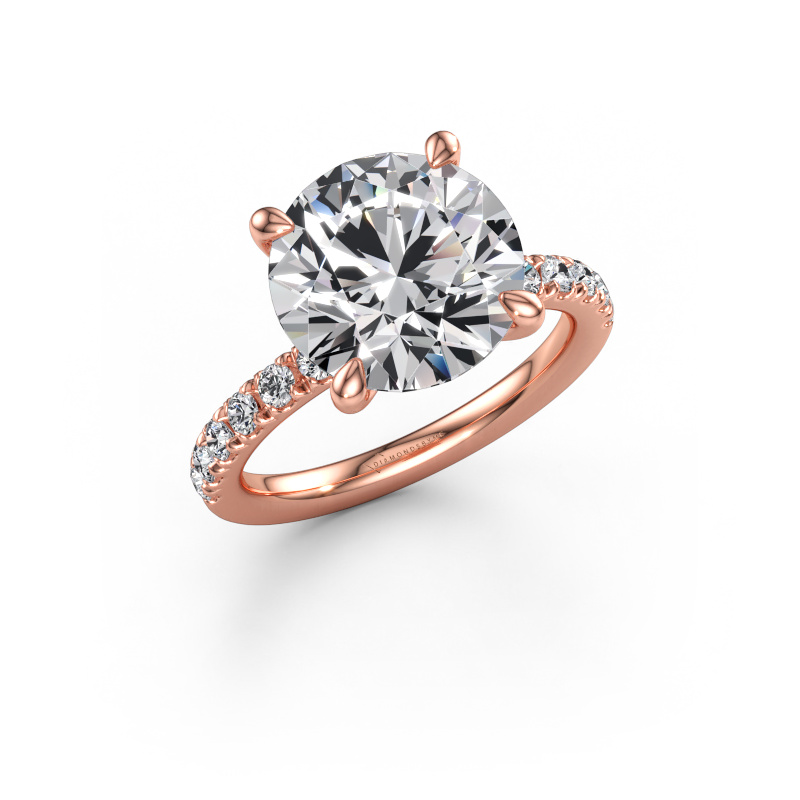 Immagine di Anello di fidanzamento Crystal rnd 4 585 oro rosa Diamante lab grown 5.45 crt