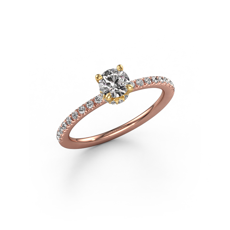 Image of Engagement ring Crystal rnd 4 585 rose gold Diamond 0.64 crt