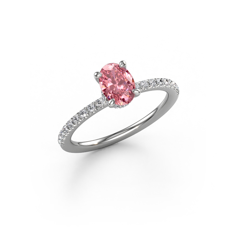 Bild von Verlobungsring Crystal OVL 4 950 Platin Rosa Labordiamant 7x5 mm