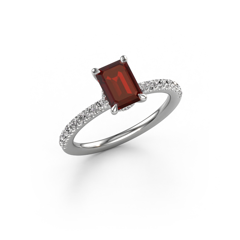 Image of Engagement ring Crystal EME 4 950 platinum Garnet 7x5 mm