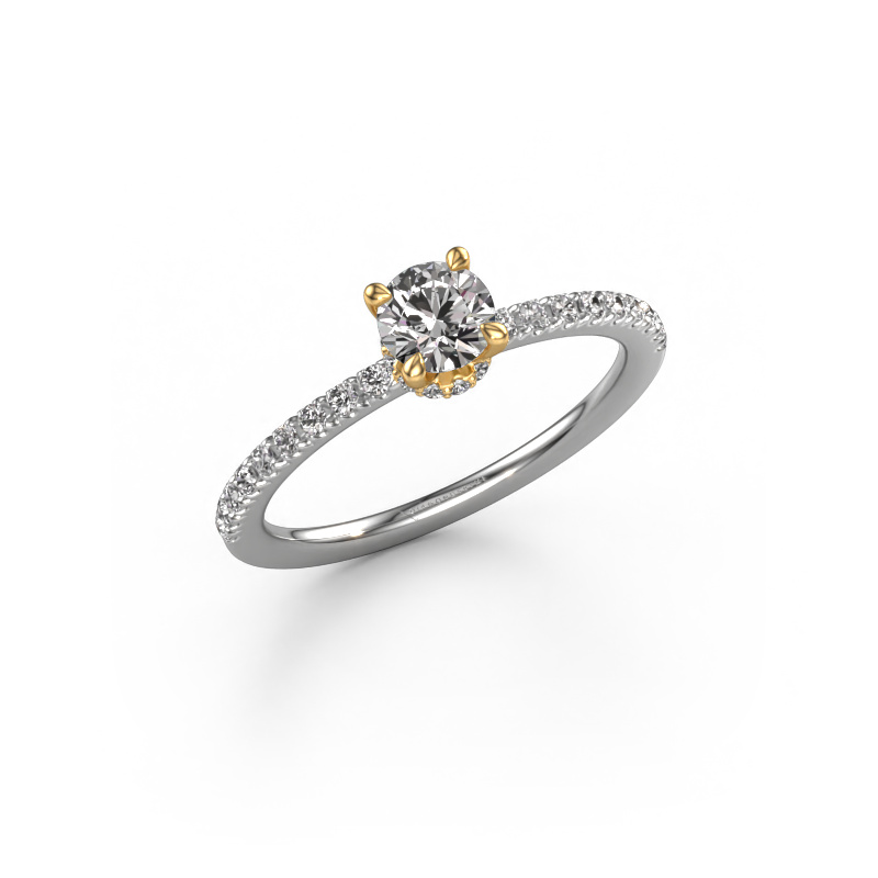 Image of Engagement ring Crystal rnd 4 585 white gold Diamond 0.64 crt