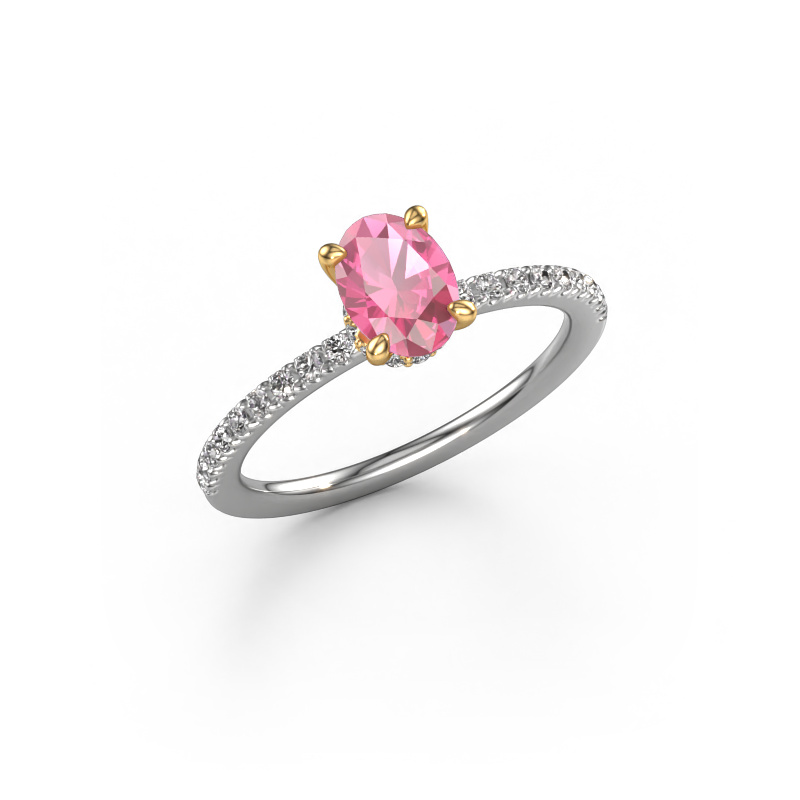 Bild von Verlobungsring Crystal OVL 4 585 Weißgold Pink Saphir 7x5 mm