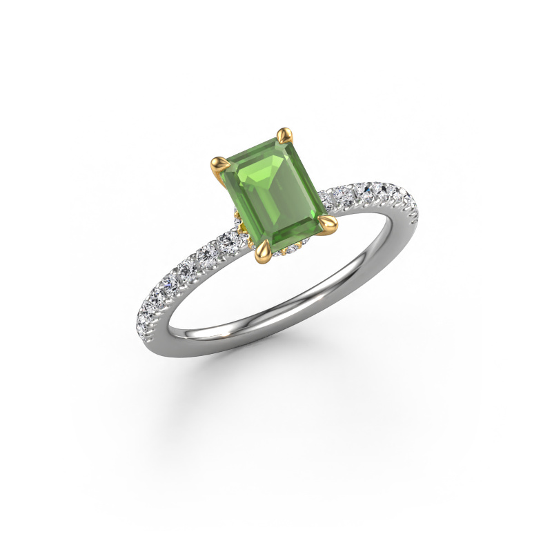 Bild von Verlobungsring Crystal EME 4 585 Weißgold Turmalin grün 7x5 mm