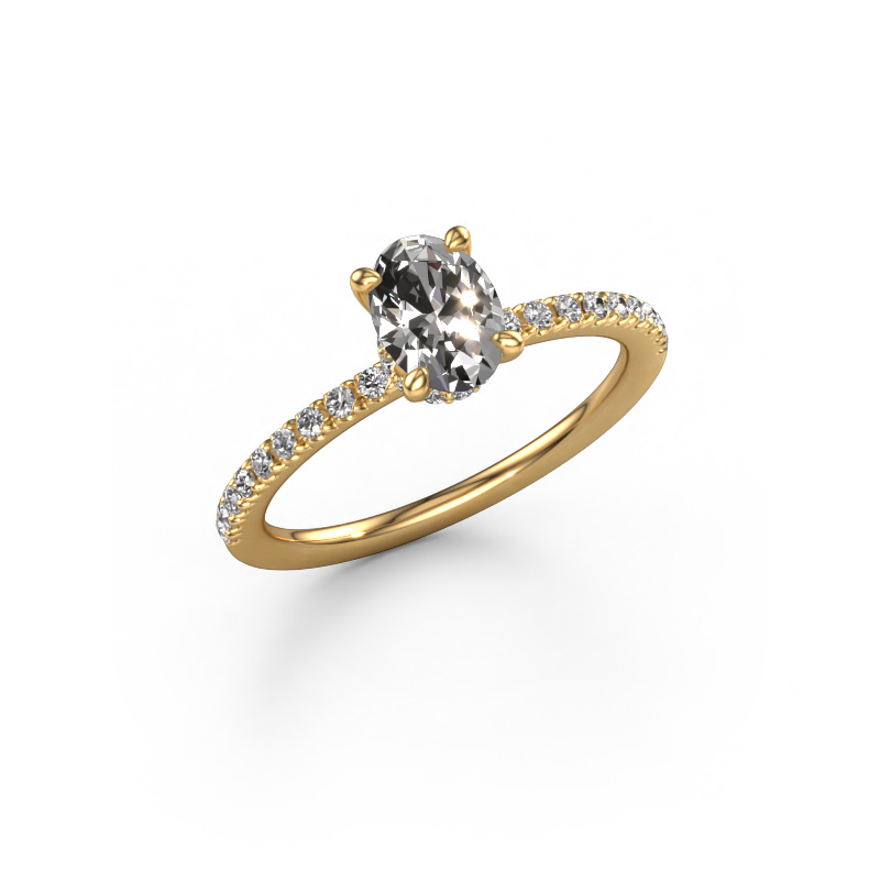 Image of Engagement ring Crystal OVL 4 585 gold Lab-grown diamond 0.94 crt