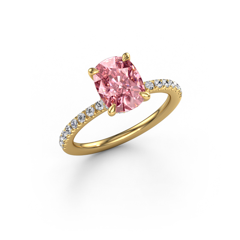 Image of Engagement ring Crystal CSH 4 585 gold Pink lab grown diamond 8x6 mm