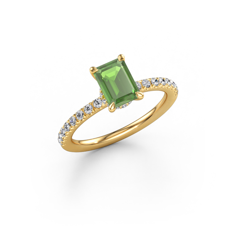 Bild von Verlobungsring Crystal EME 4 585 Gold Turmalin grün 7x5 mm