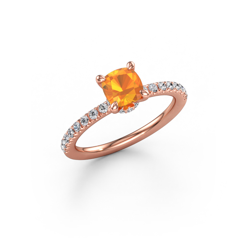 Immagine di Anello di fidanzamento Crystal CUS 4 585 oro rosa Citrino 5.5 mm