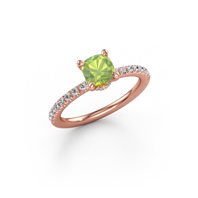 Immagine di Anello di fidanzamento Crystal CUS 4 585 oro rosa Peridoto 5.5 mm