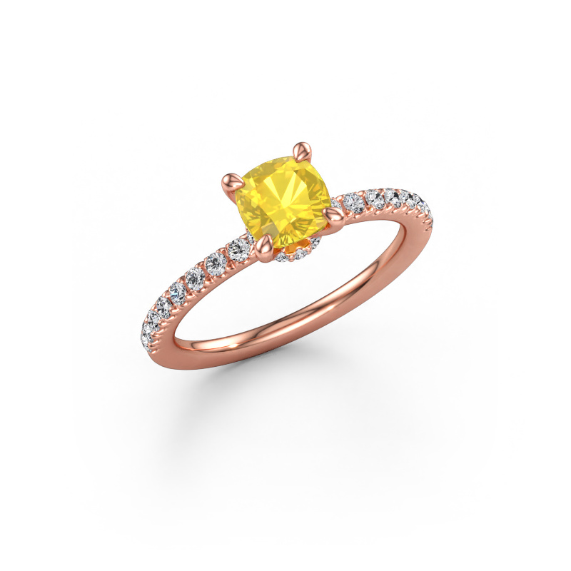 Immagine di Anello di fidanzamento Crystal CUS 4 585 oro rosa Zaffiro giallo 5.5 mm