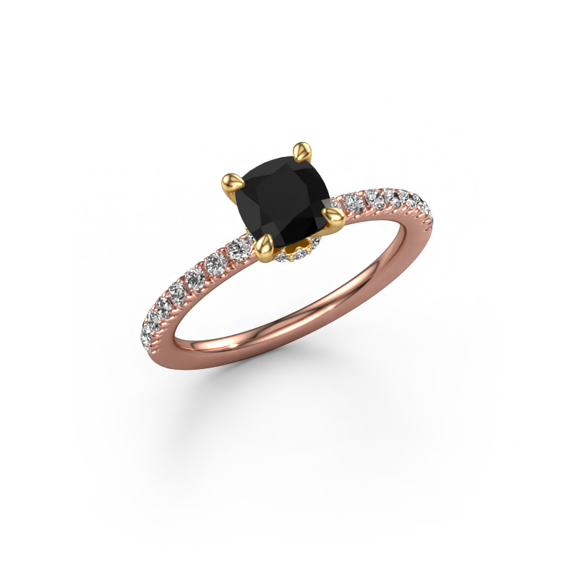 Image de Bague de fiançailles Crystal CUS 4 585 or rose Diamant noir 1.46 crt