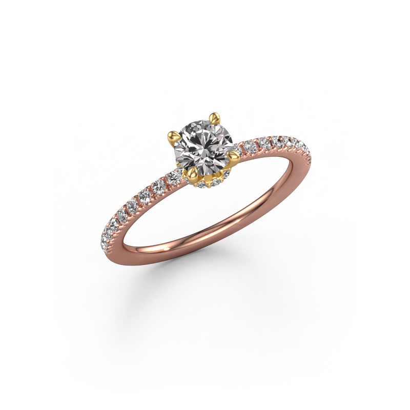 Image of Engagement ring Crystal rnd 4 585 rose gold Diamond 0.74 crt