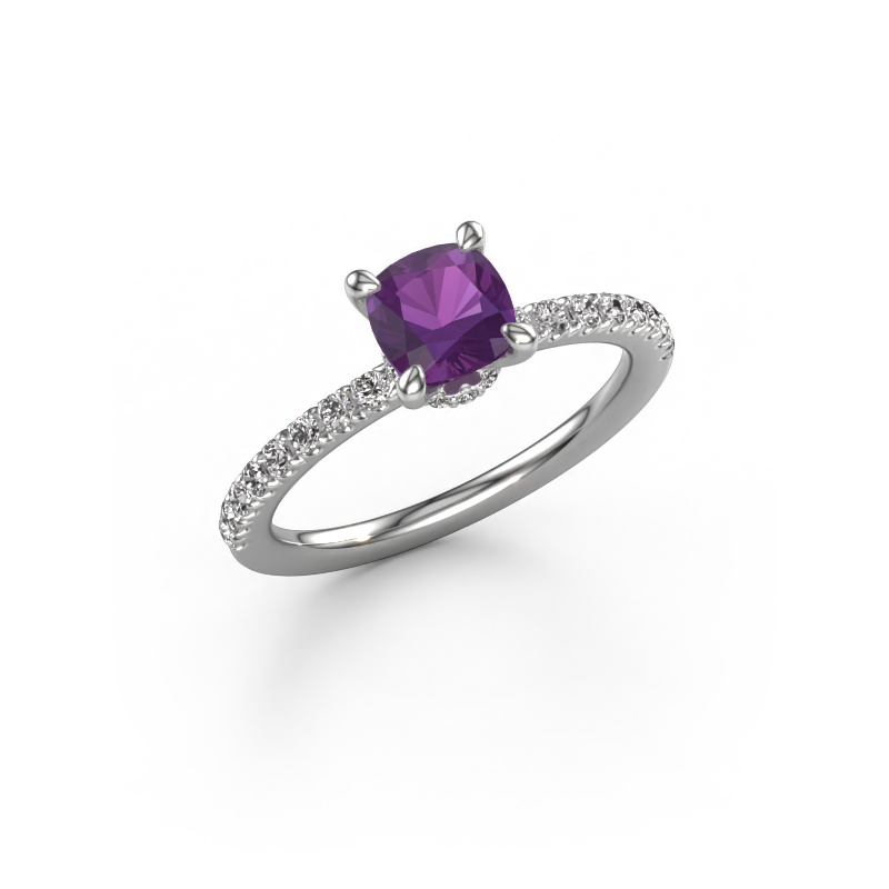 Image of Engagement ring Crystal CUS 4 950 platinum Amethyst 5.5 mm