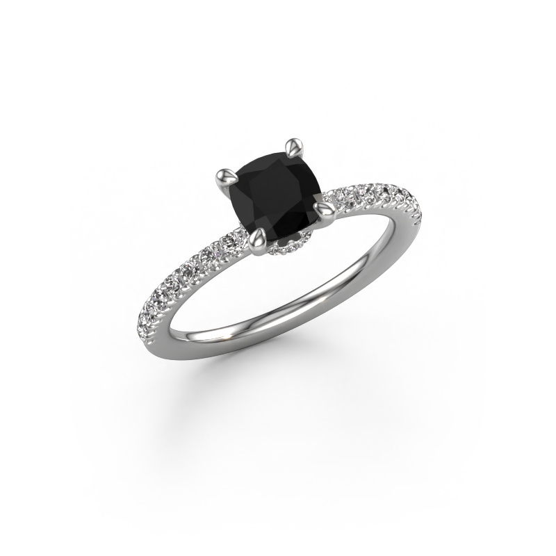 Image de Bague de fiançailles Crystal CUS 4 950 platine Diamant noir 1.46 crt