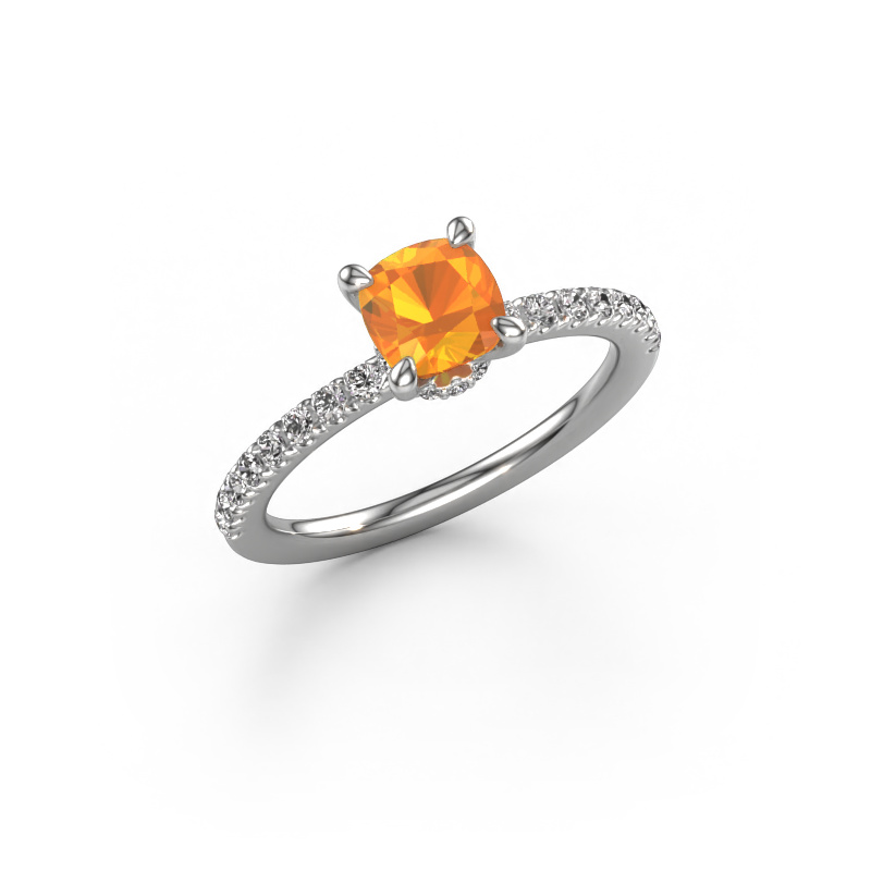 Image de Bague de fiançailles Crystal CUS 4 950 platine Citrine 5.5 mm
