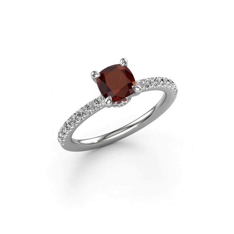 Image of Engagement ring Crystal CUS 4 950 platinum Garnet 5.5 mm