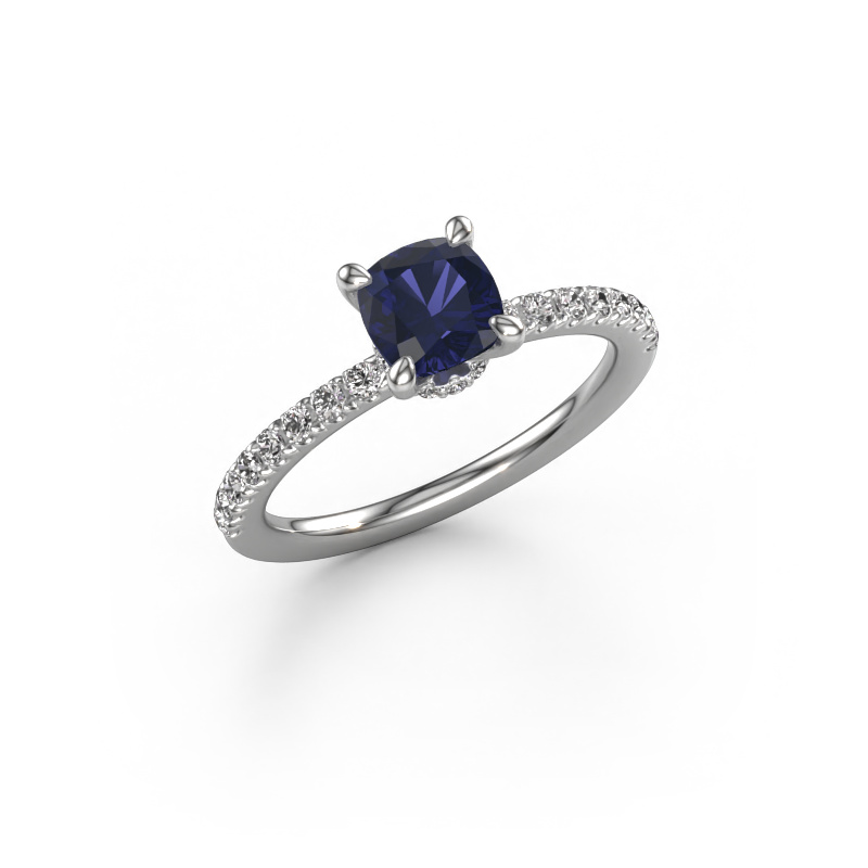 Image of Engagement ring Crystal CUS 4 950 platinum Sapphire 5.5 mm