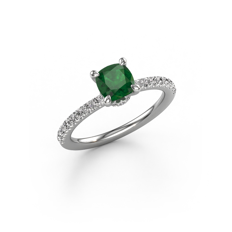 Image of Engagement ring Crystal CUS 4 950 platinum Emerald 5.5 mm
