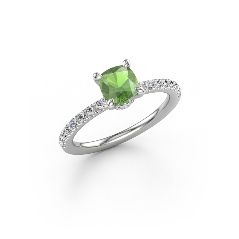 Immagine di Anello di fidanzamento Crystal CUS 4 950 platino Tormalina verde 5.5 mm